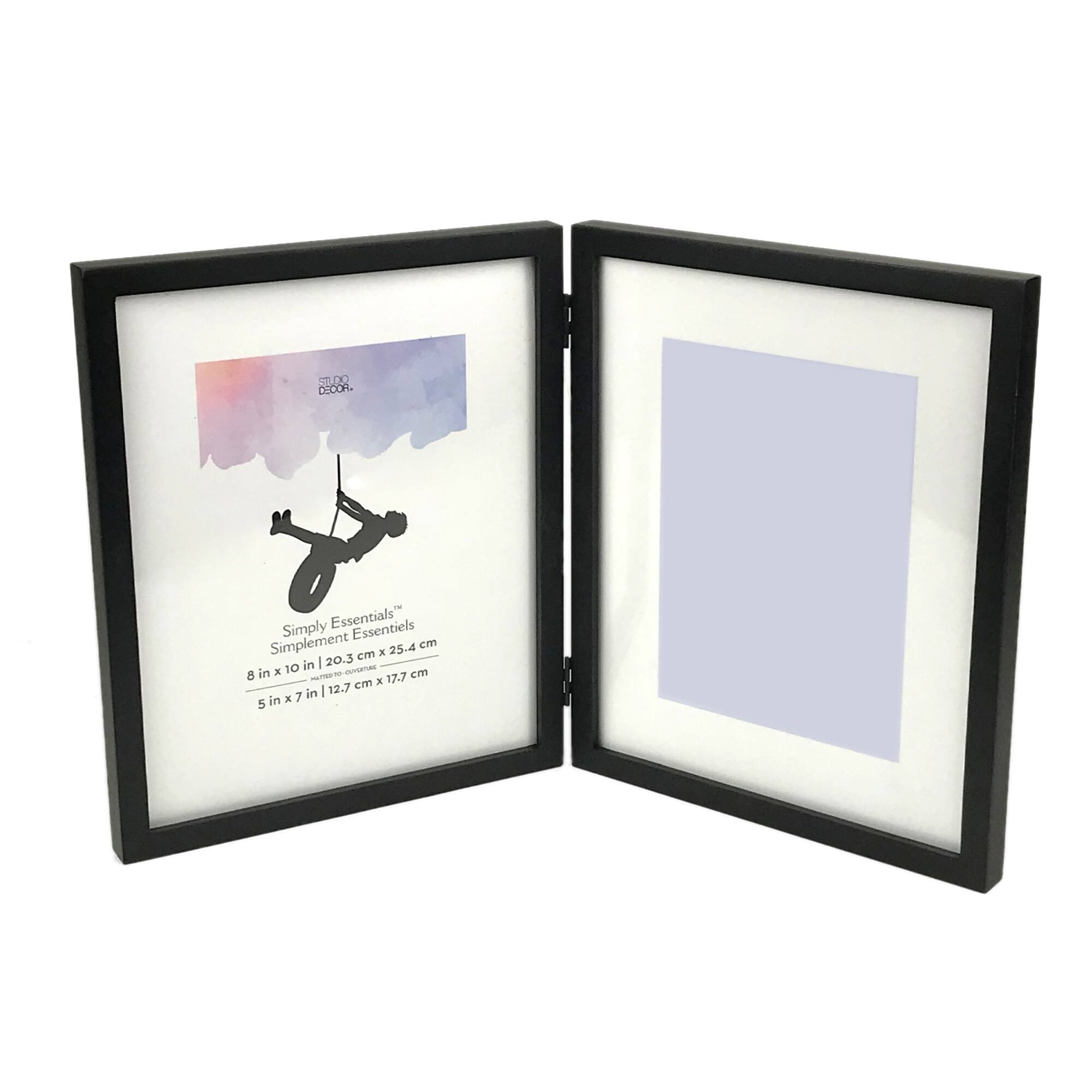 Simply Essentials™ 5" x 7" Black Hinged Frame with Mat by Studio Décor®